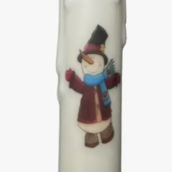Candle Hand-Dipped Snowman with Scarf White - Picture 2 of 4